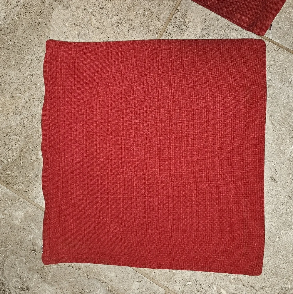 [POTTERY BARN] (2) Red Decorative Pillow Case Covers